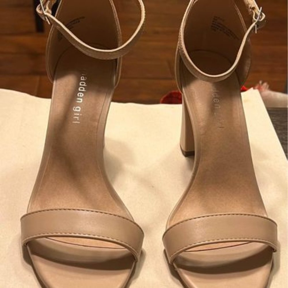 Madden Girl Nude Chunky Heels - Worn Once - Like New